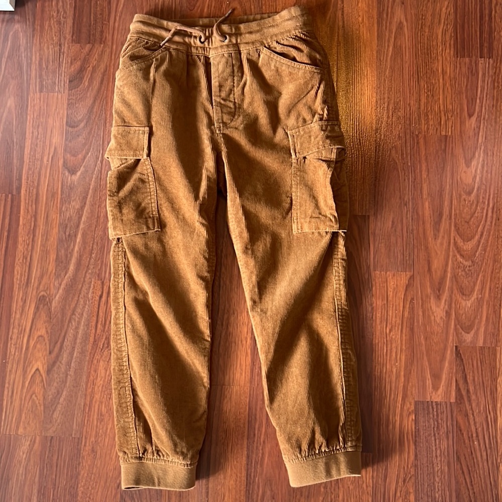 Warm corduroy jogger pants.